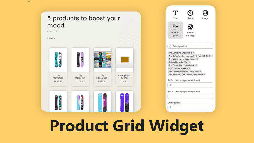 Widget: Product grid