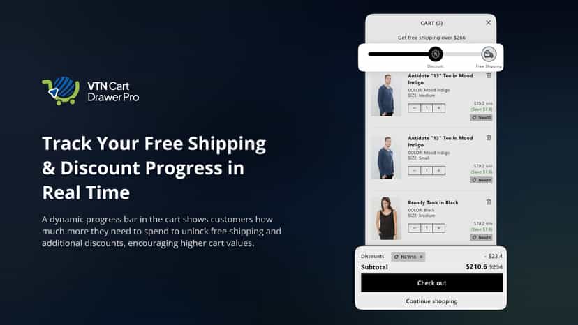 Shipping and discount bar