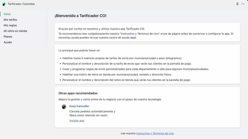 Tarificador CO - Lobo Creaciones - Shopify Experts