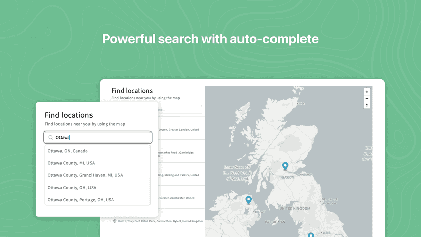 Powerful search with autocomplete