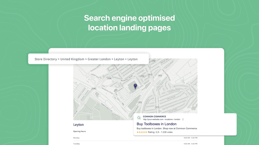 Location specific SEO optimised landing pages