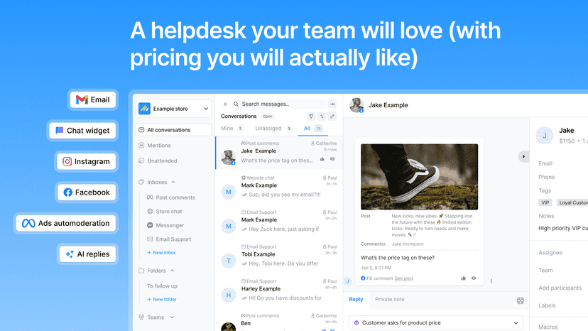 Helpdesk & chat inbox