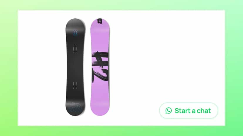 Zoomed in view of the WhatsApp chat button on a store