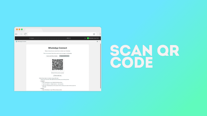 Scan Qr Code or Connect using Phone Number.