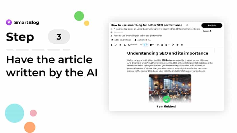 Have your SEO-optimized article written by the AI
