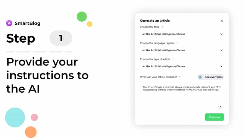 Provide your writing instructions to the AI