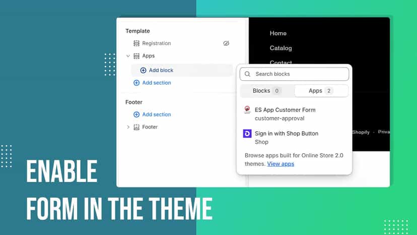 Enable form in the theme