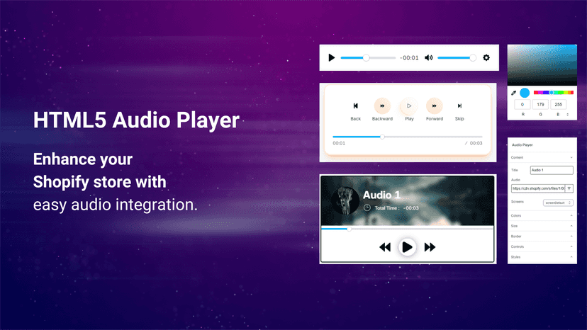 html5 audio player - shopify