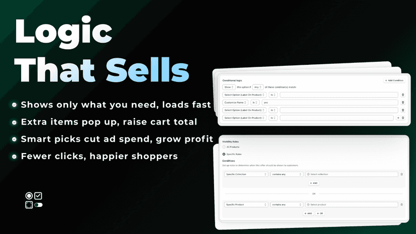 Logic that sells in Infinite Product Options