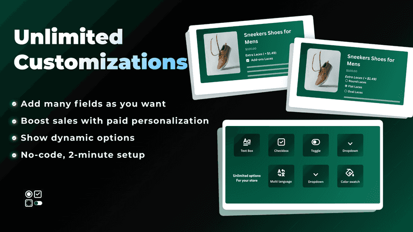 Unlimited Customization in Product Options