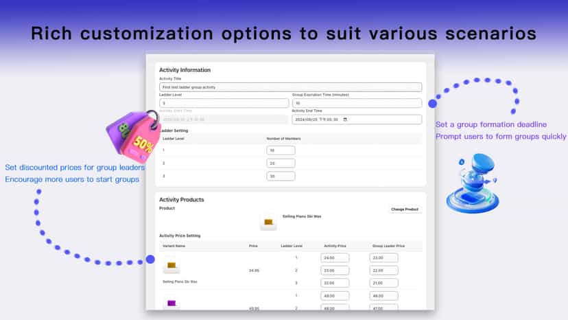 Rich customization options