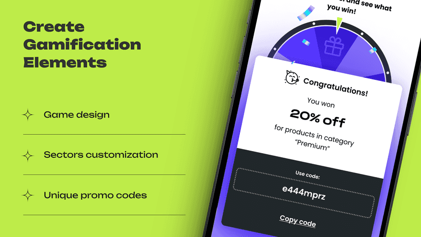 Engaging gamification elements with rewards and promo codes