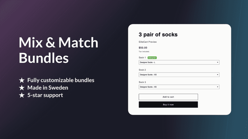 Mix & Match Bundles as dropdowns