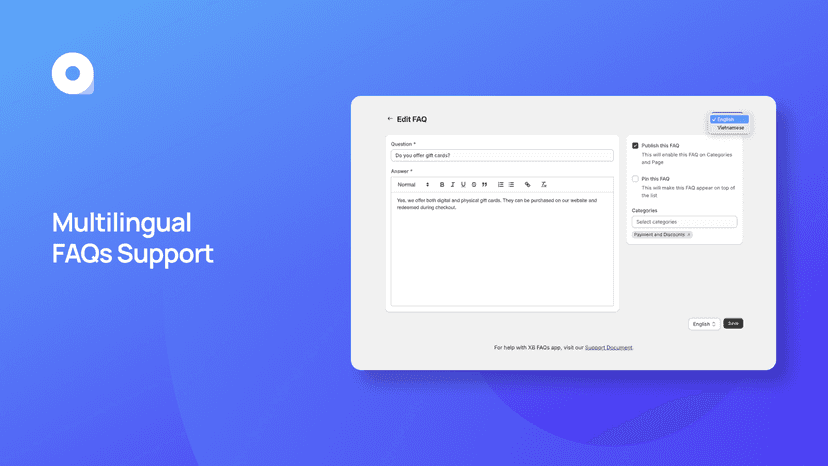 Multilingual FAQs Support