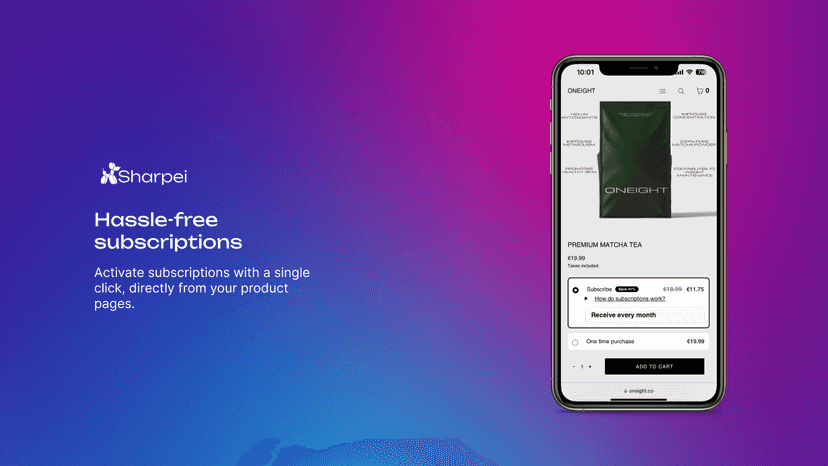 Subscription widget on phone
