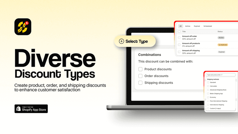Diverse discount types