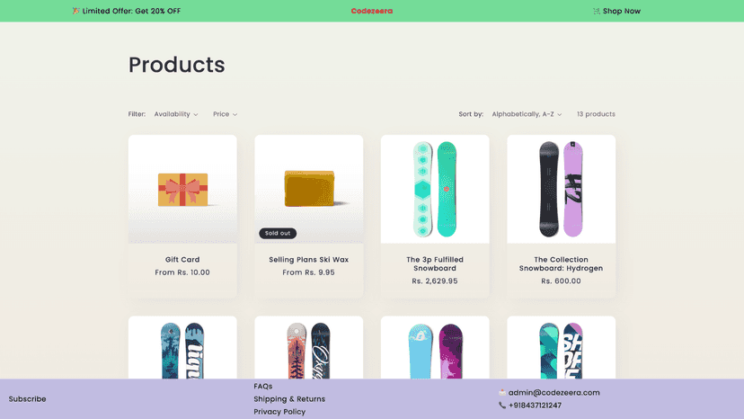 Header Footer management on frontend result