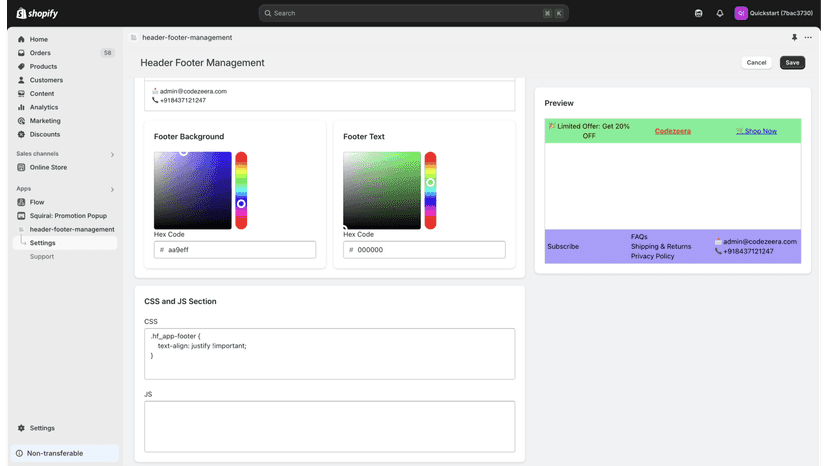 Custom CSS And JS