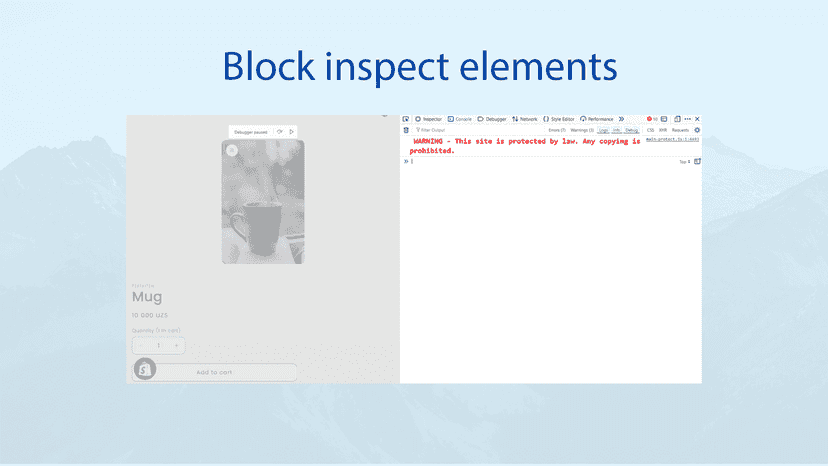 Block inspect elements.