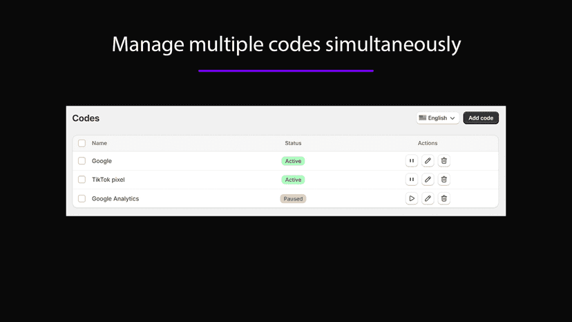 Manage multiple codes simultaneously.