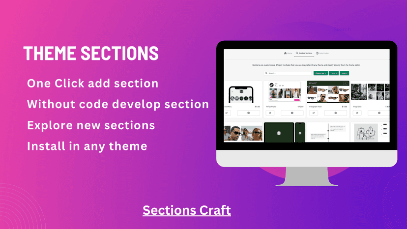 Easily customizable sections for any online store theme.