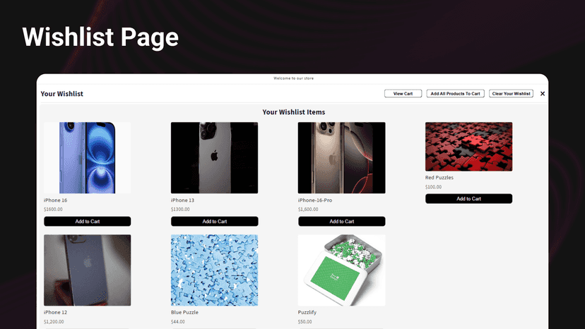 Wishlist Page