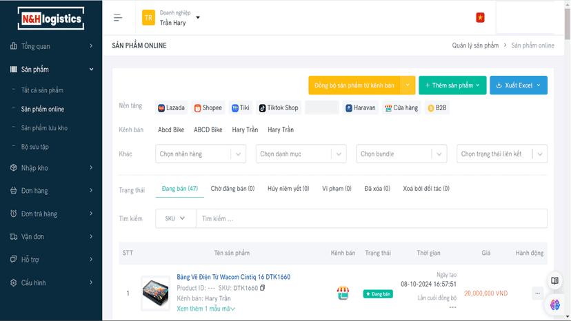 Synchronize sales channel products