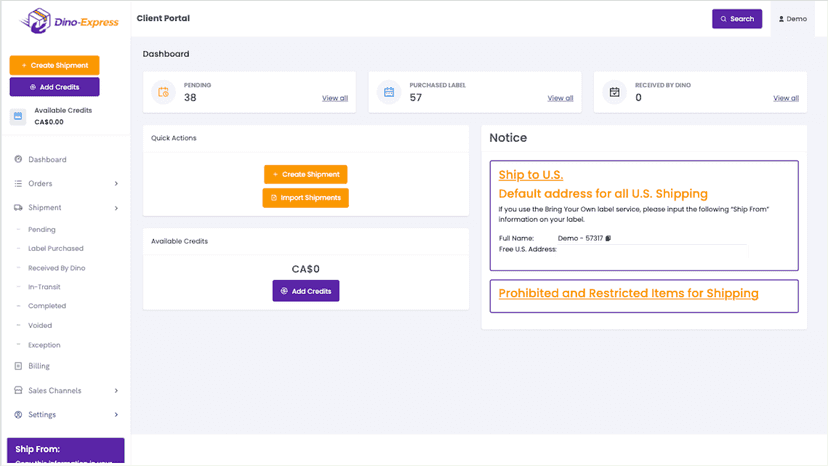 Dashboard Page