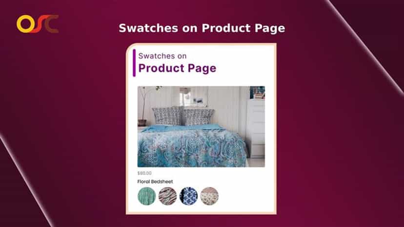 Swatches applied on product page