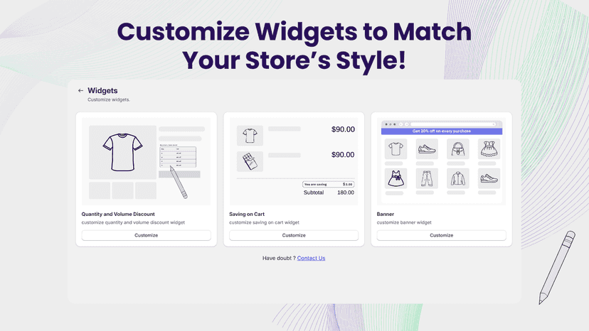 customize widgets