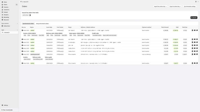 Additional action for each synchronized order