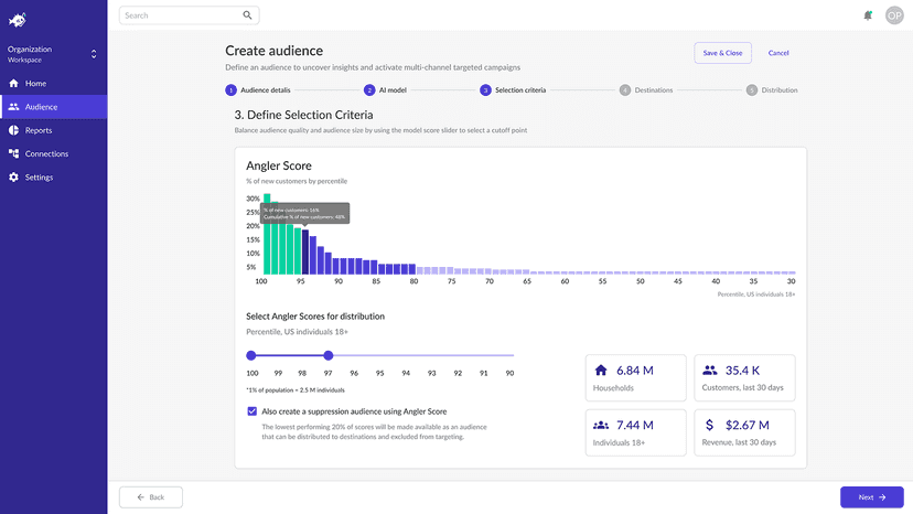 Create audiences using selection criteria
