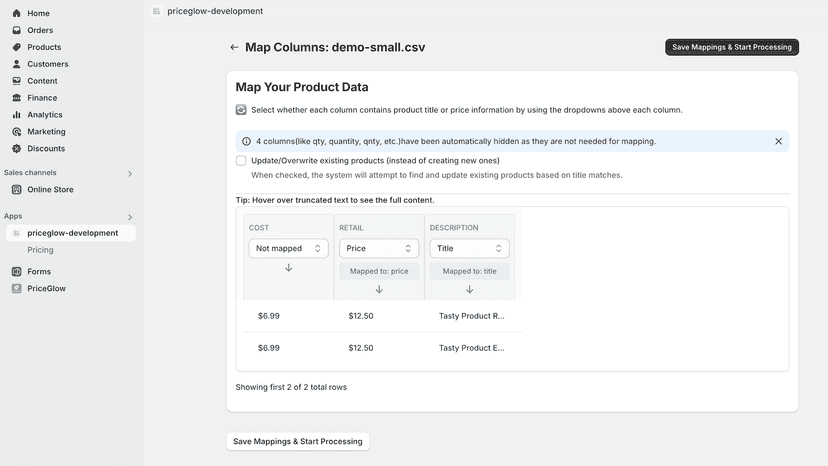 Automatically map your product import data
