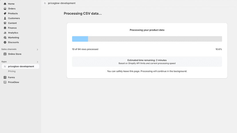 Show progress and a time estimate
