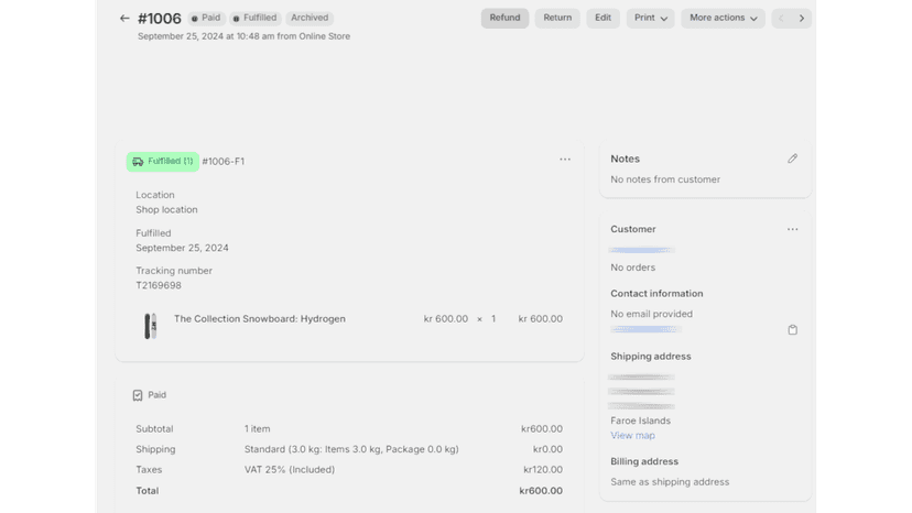 Tracking information is added