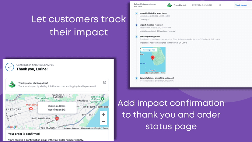 Track impact and add impact confirmation to thank you page