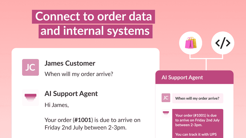 Answer questions about orders, shipping and products via APIs