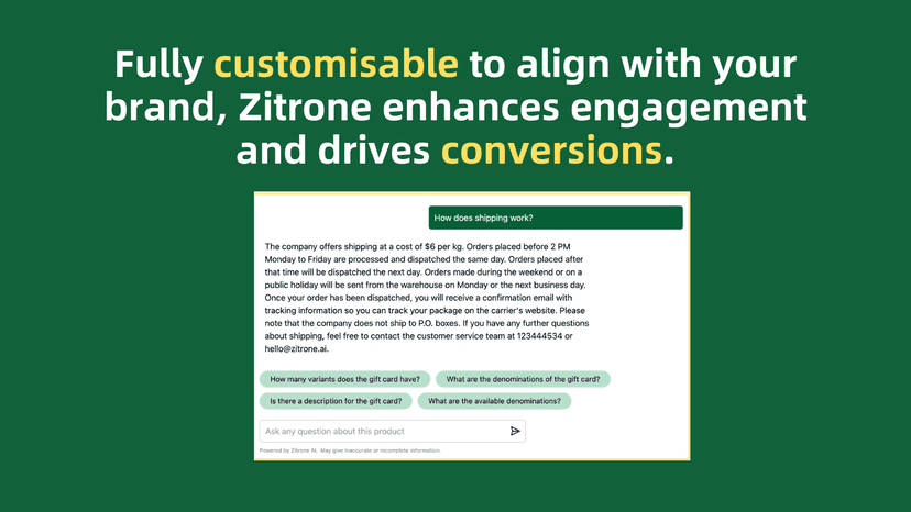 Fully customizable