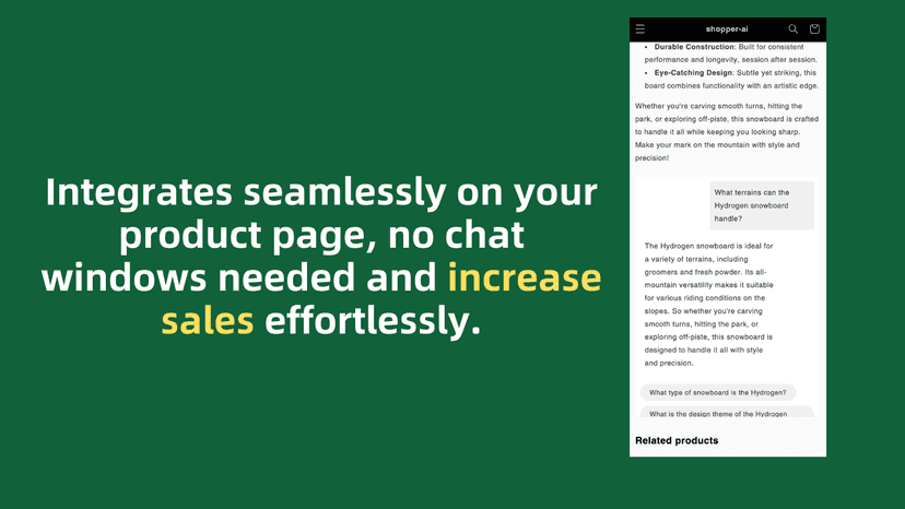 Integrates seamlessly on your product page and increase sales