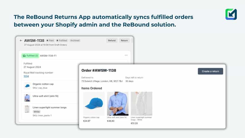 Enable our returns solution by syncing orders automatically.