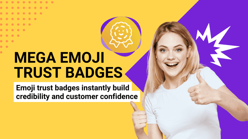 Mega Emoji Trust Badges - Build credibility and confidence