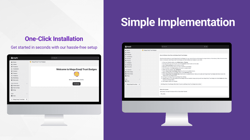 Mega Emoji Trust Badges - Simple implementation and installation
