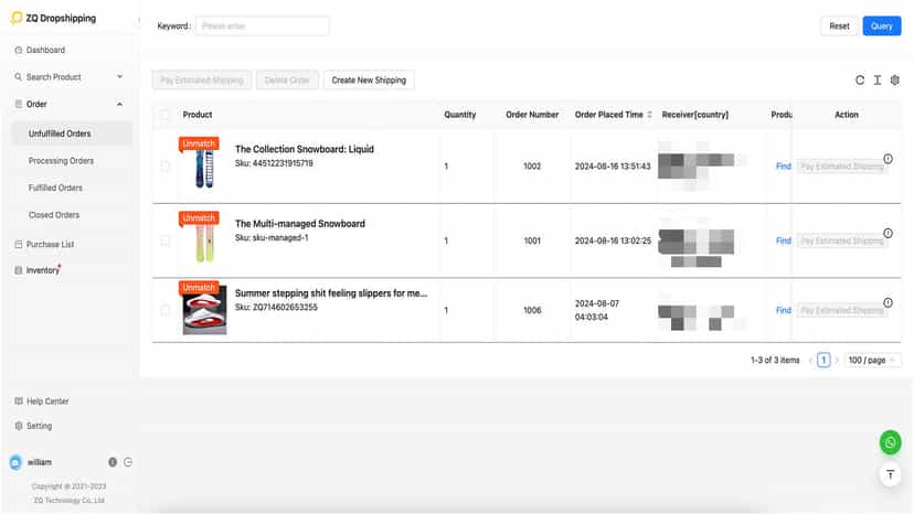 Order fulfillment