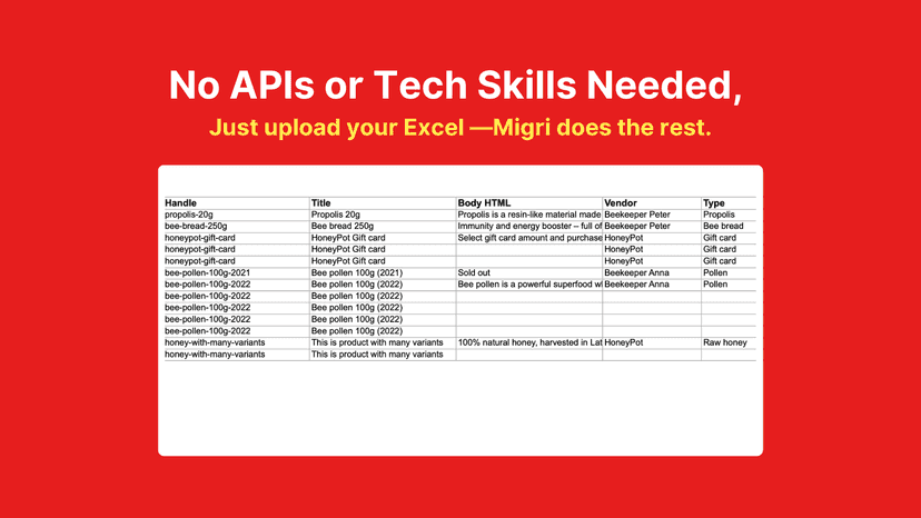 No API and tech skills needed