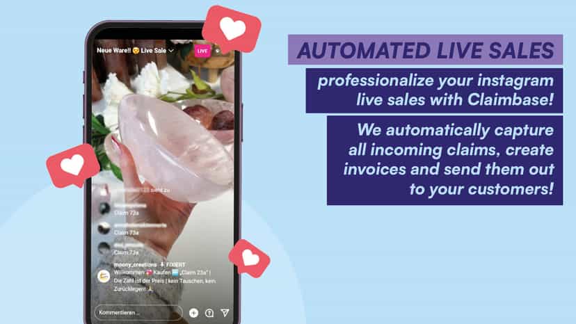 Phone mockup showing an Instagram live video