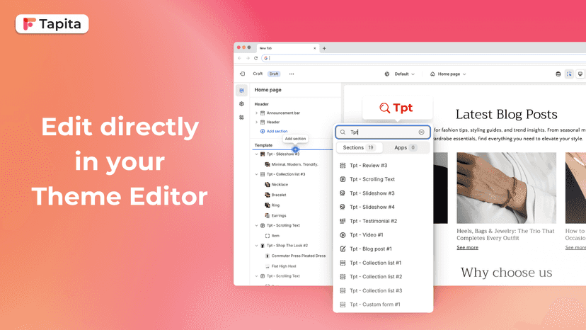 Customize easily in your Theme Editor