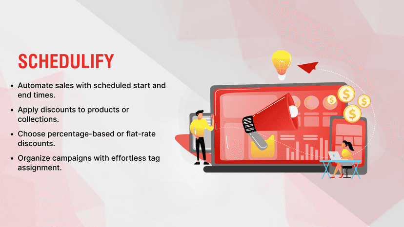 Schedulify interface for automated sales campaigns.