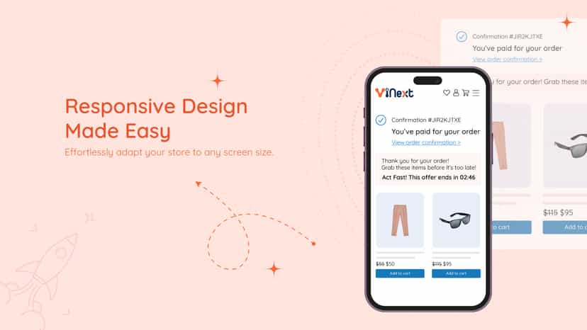 Post purchase funnel on mobile