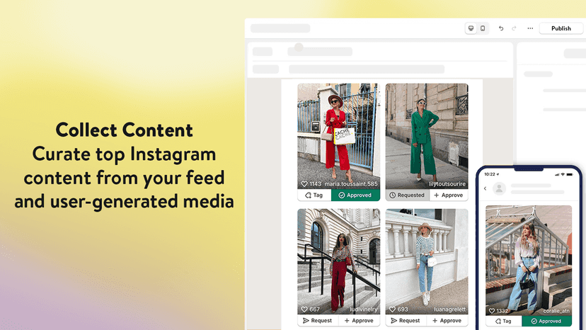 Curate top Instagram content from your feed and user-generated