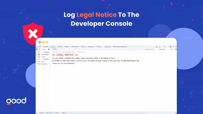Legal Notice to Developer Console